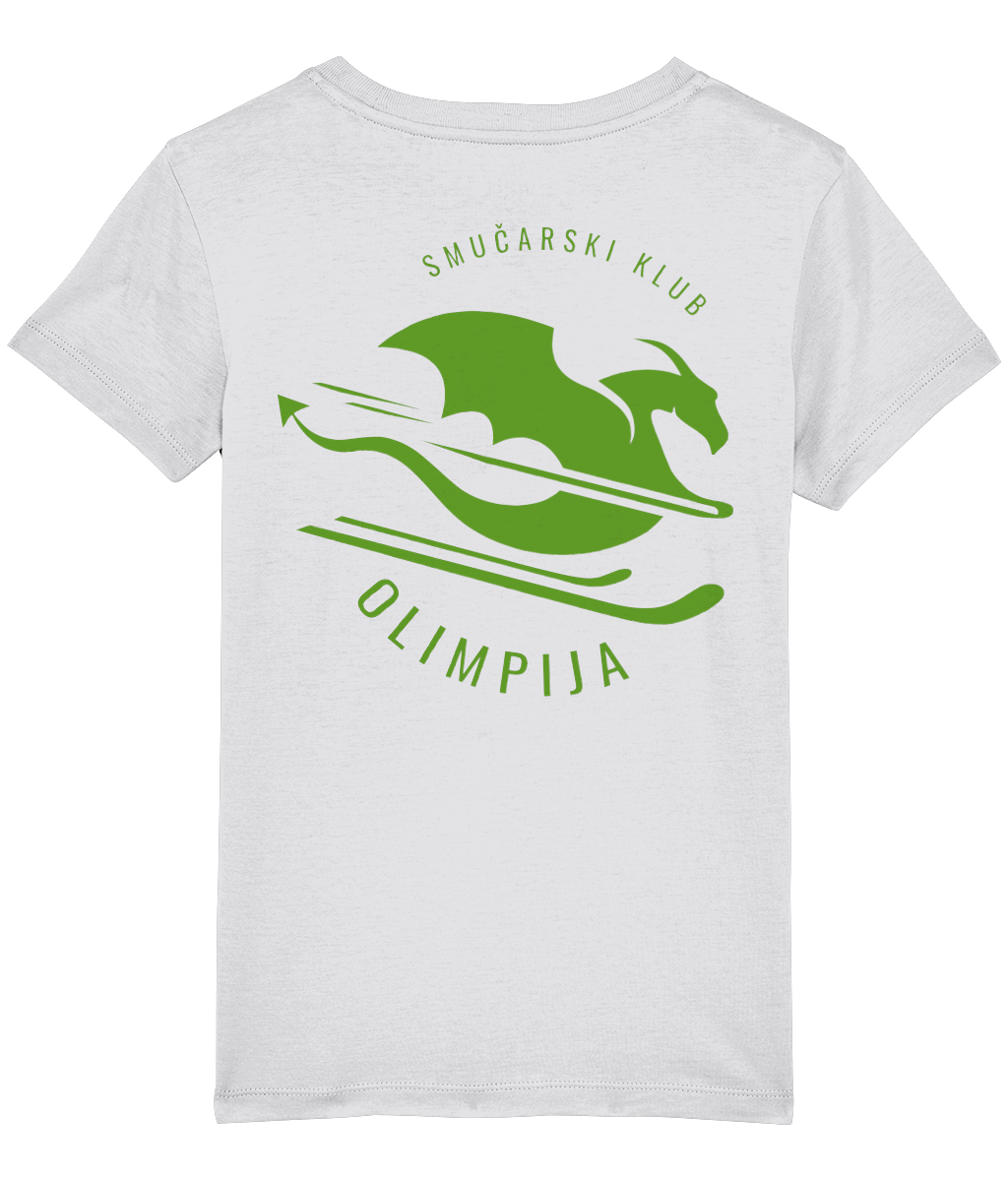 Otroška kratka majica - bela z zelenim zmajem - slika 2