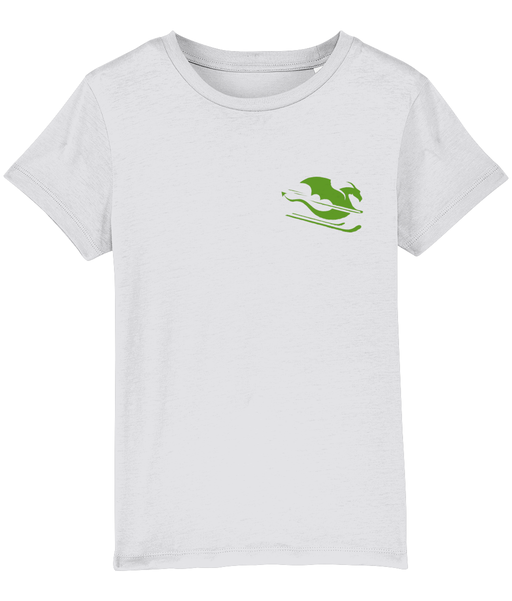 Otroška kratka majica - bela z zelenim zmajem - slika 3