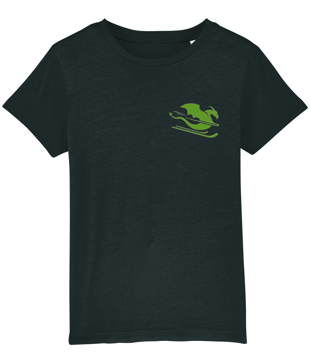 Otroška kratka majica - črna z zelenim zmajem - slika 3