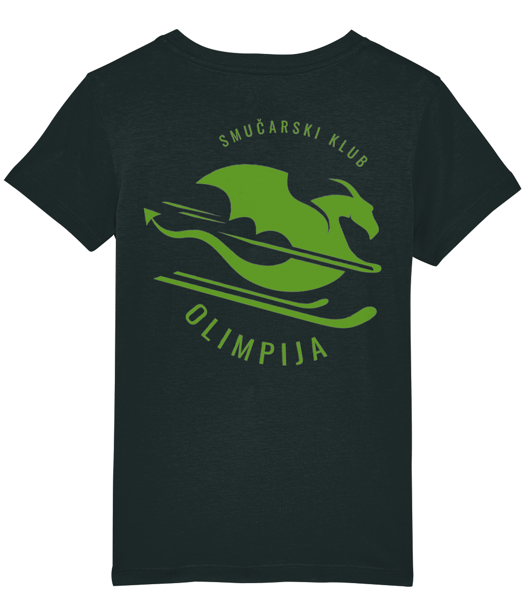 Otroška kratka majica - črna z zelenim zmajem - slika 2