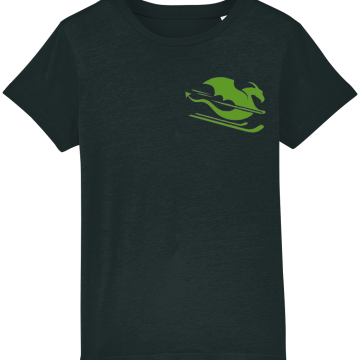 Otroška kratka majica - črna z zelenim zmajem