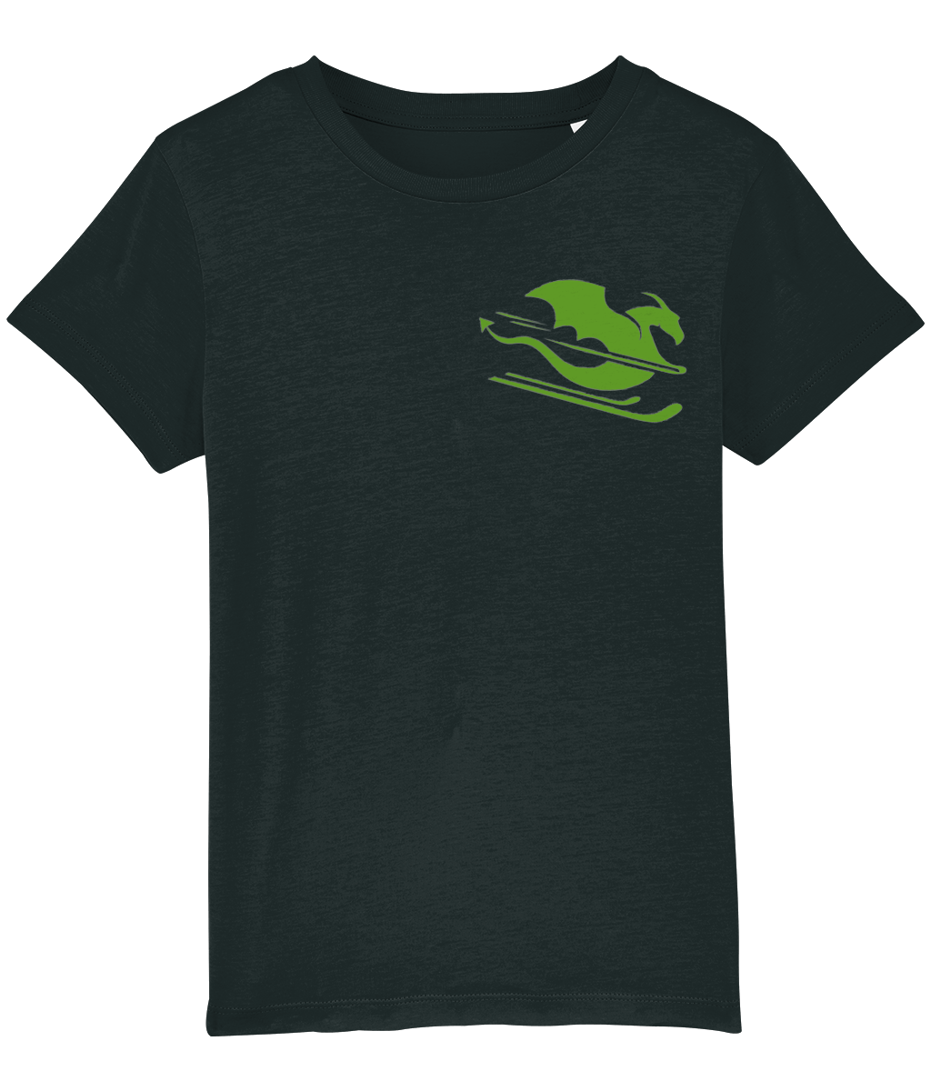 Otroška kratka majica - črna z zelenim zmajem