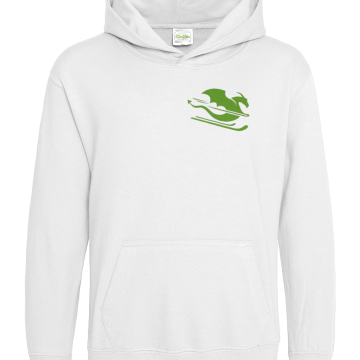 Otroški hoodie - bel z zelenim zmajem