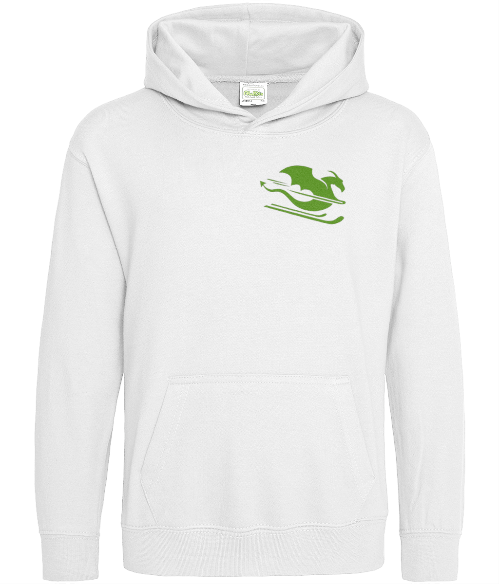 Otroški hoodie - bel z zelenim zmajem