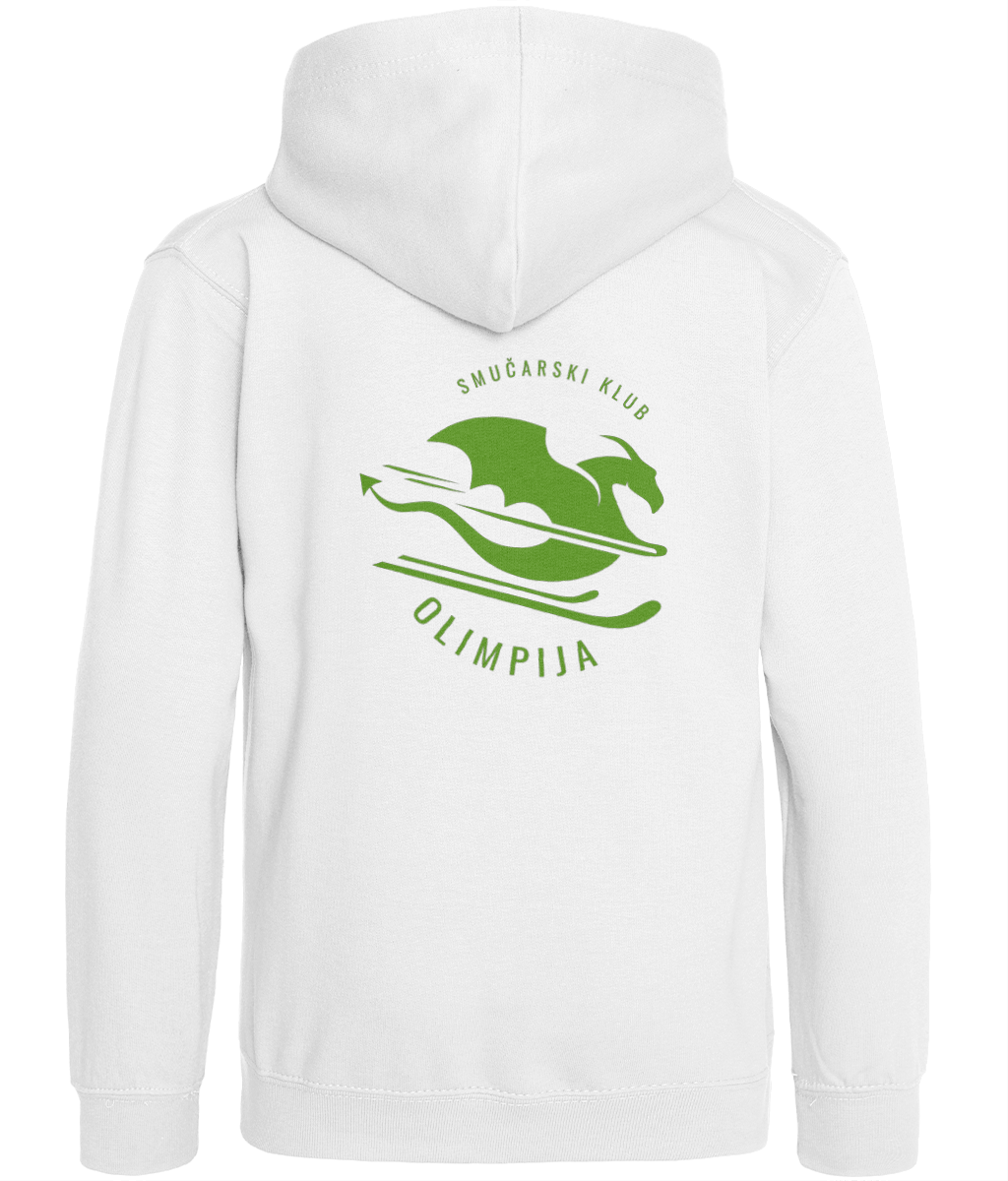 Otroški hoodie - bel z zelenim zmajem - slika 4