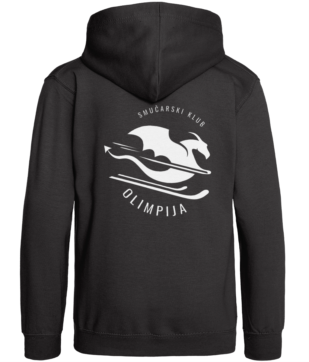 Otroški hoodie - črn z belim zmajem - slika 2