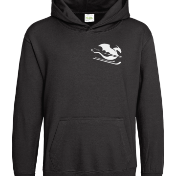 Otroški hoodie - črn z belim zmajem