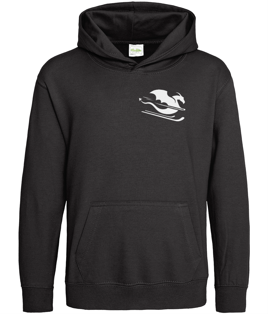 Otroški hoodie - črn z belim zmajem