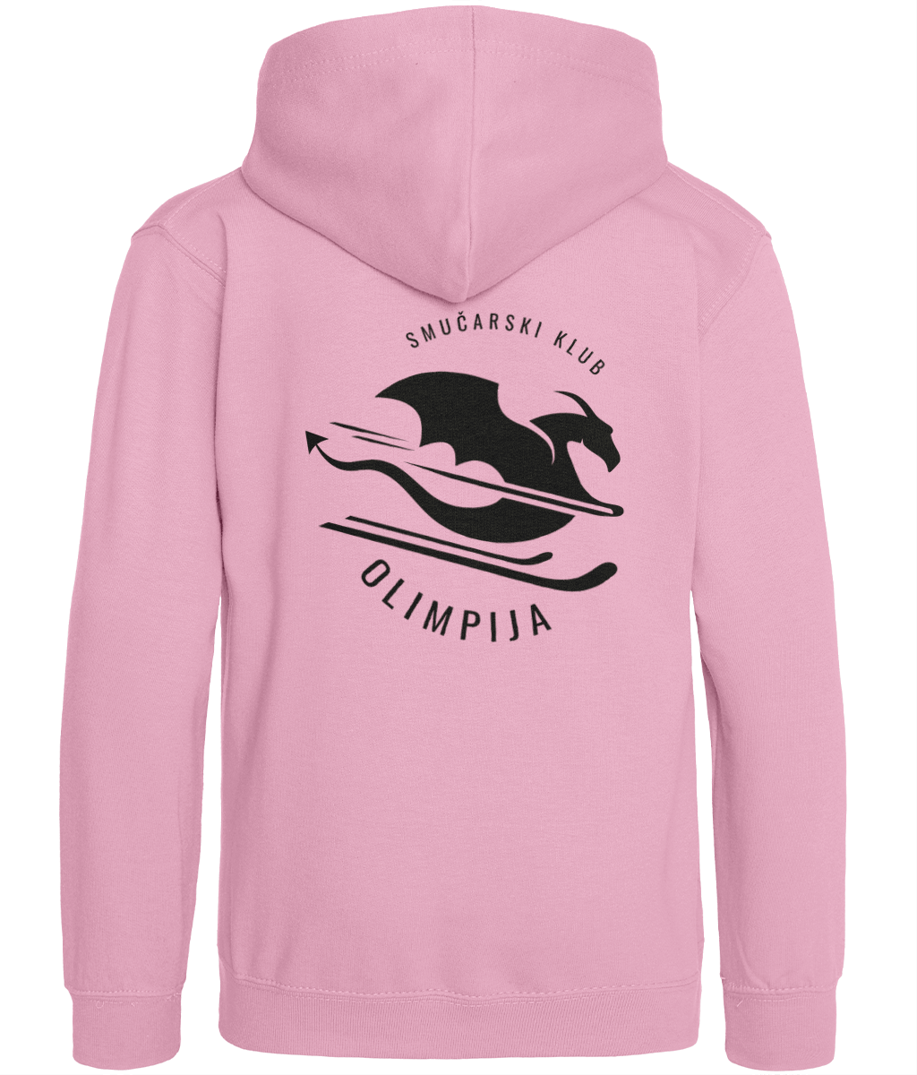 Otroški hoodie - roza s črnim zmajem - slika 2