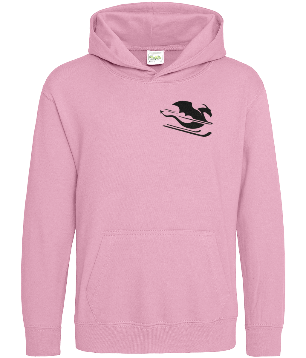 Otroški hoodie - roza s črnim zmajem