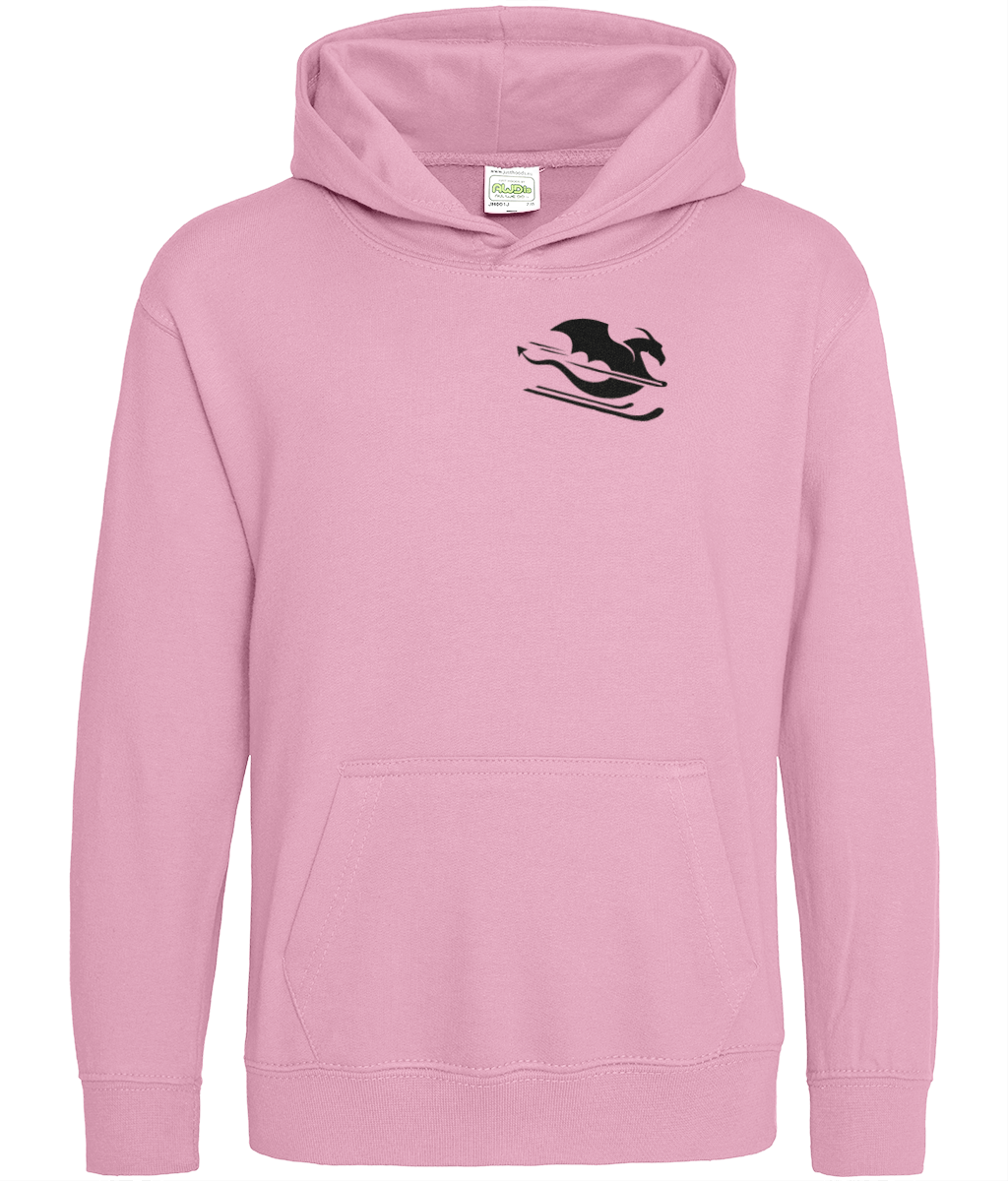 Otroški hoodie - roza s črnim zmajem - slika 3