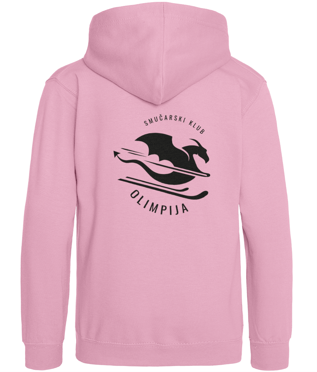 Otroški hoodie - roza s črnim zmajem - slika 4