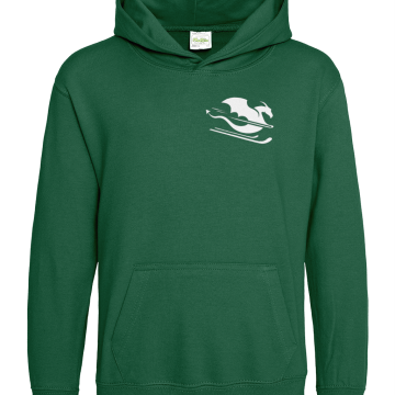 Otroški hoodie - zelen z belim zmajem
