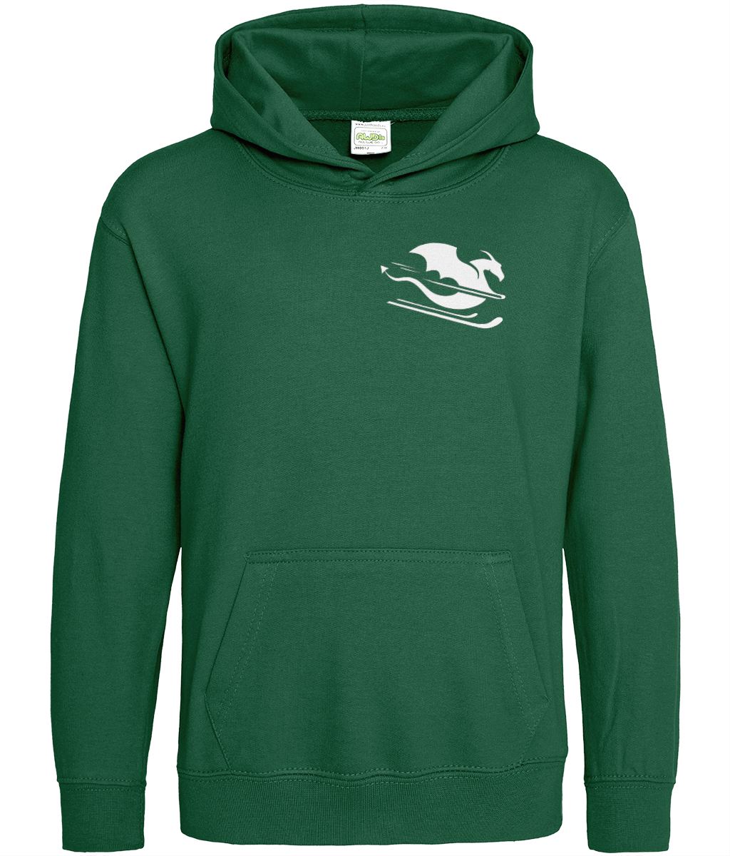Otroški hoodie - zelen z belim zmajem