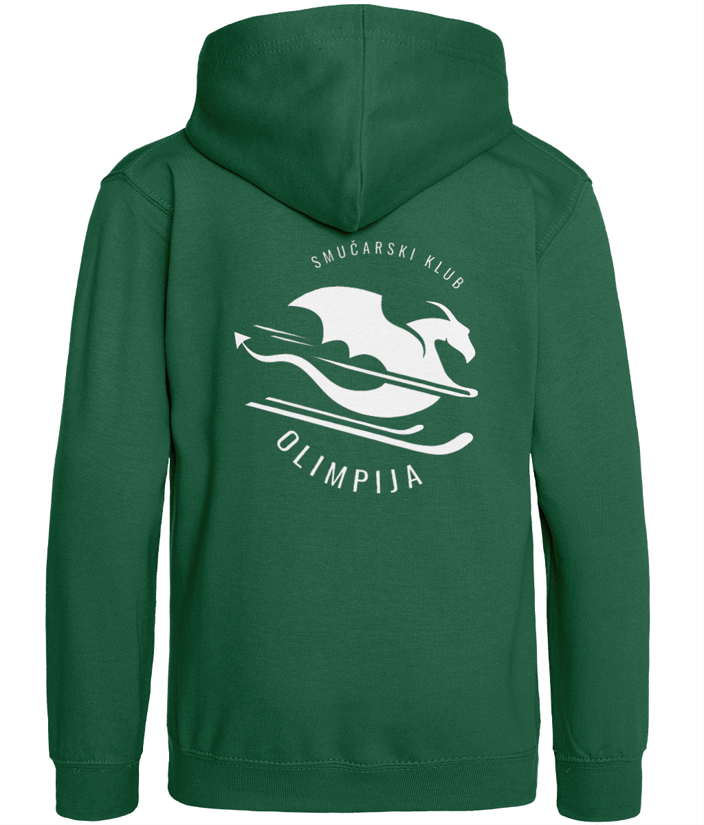 Otroški hoodie - zelen z belim zmajem - slika 2