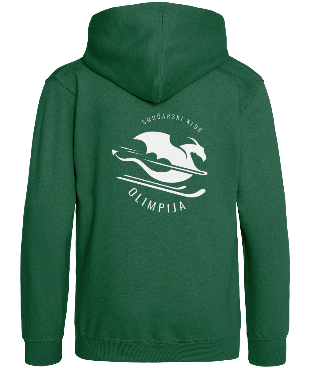 Otroški hoodie - zelen z belim zmajem - slika 4